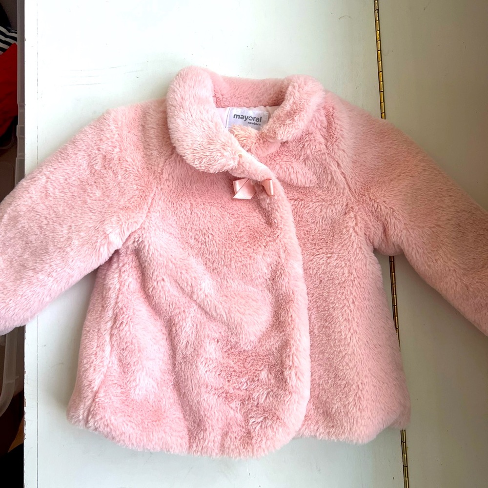 Pink Fur Coat *Like New* 18-24 mo